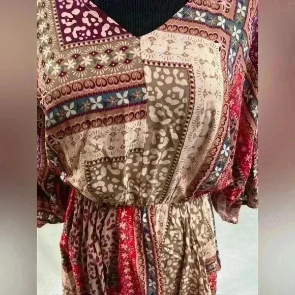 Andree By Unit Top Small Multicolor Boho Flow Hippie  Popover Shirt Bohemian SM - Picture 2 of 7